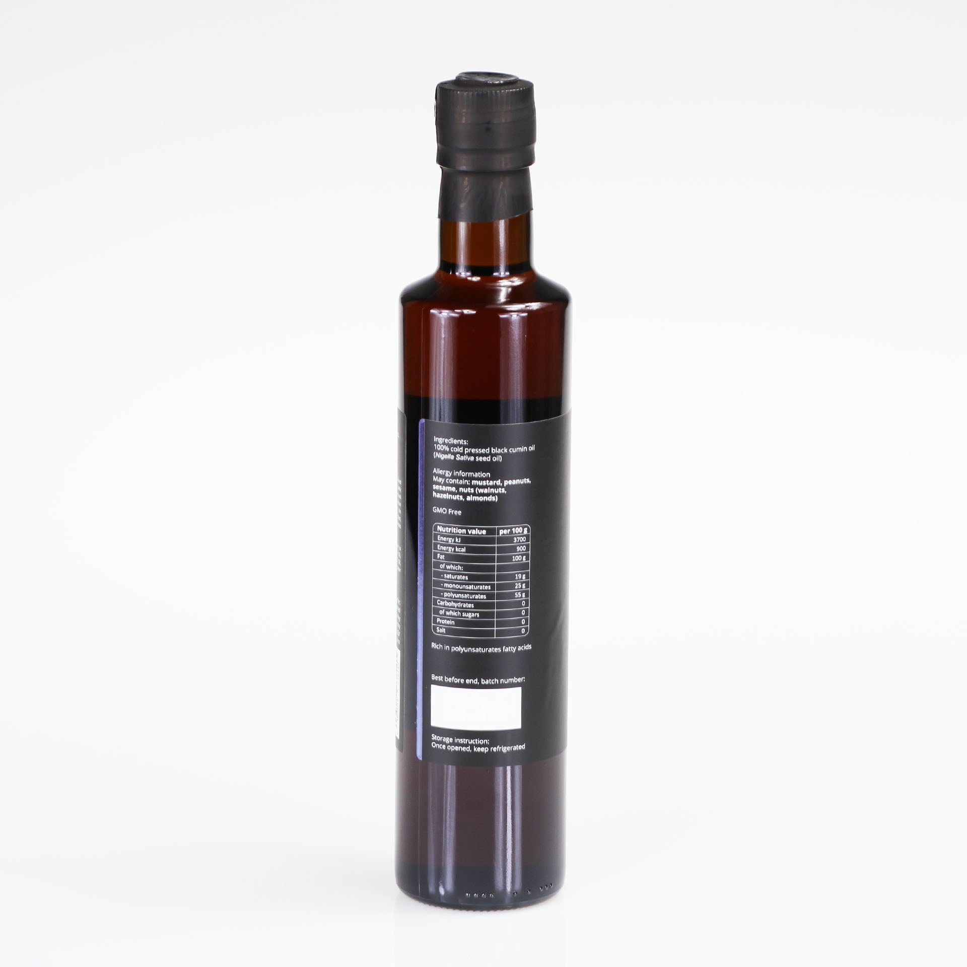 Black Cumin oil - Black Seed oil (Nigella Sativa) - cold pressed - unrefined - Premium - Purillo