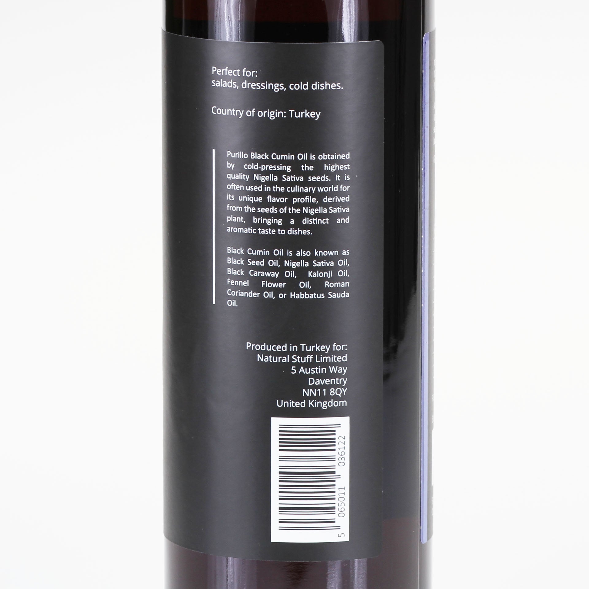 Black Cumin oil - Black Seed oil (Nigella Sativa) - cold pressed - unrefined - Premium - Purillo