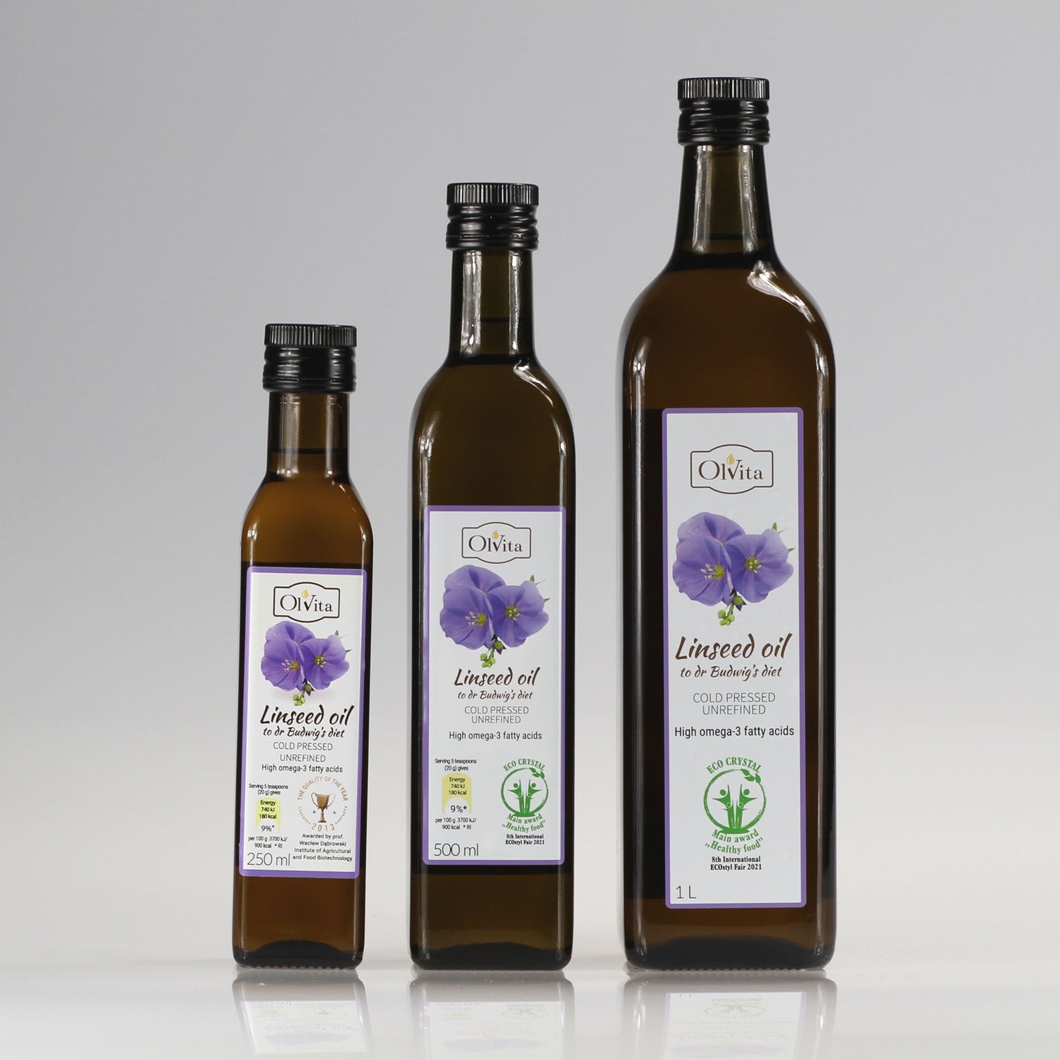 Linseed / Flaxseed oil for Dr Budwig diet, cold-pressed and crude Ol’Vita