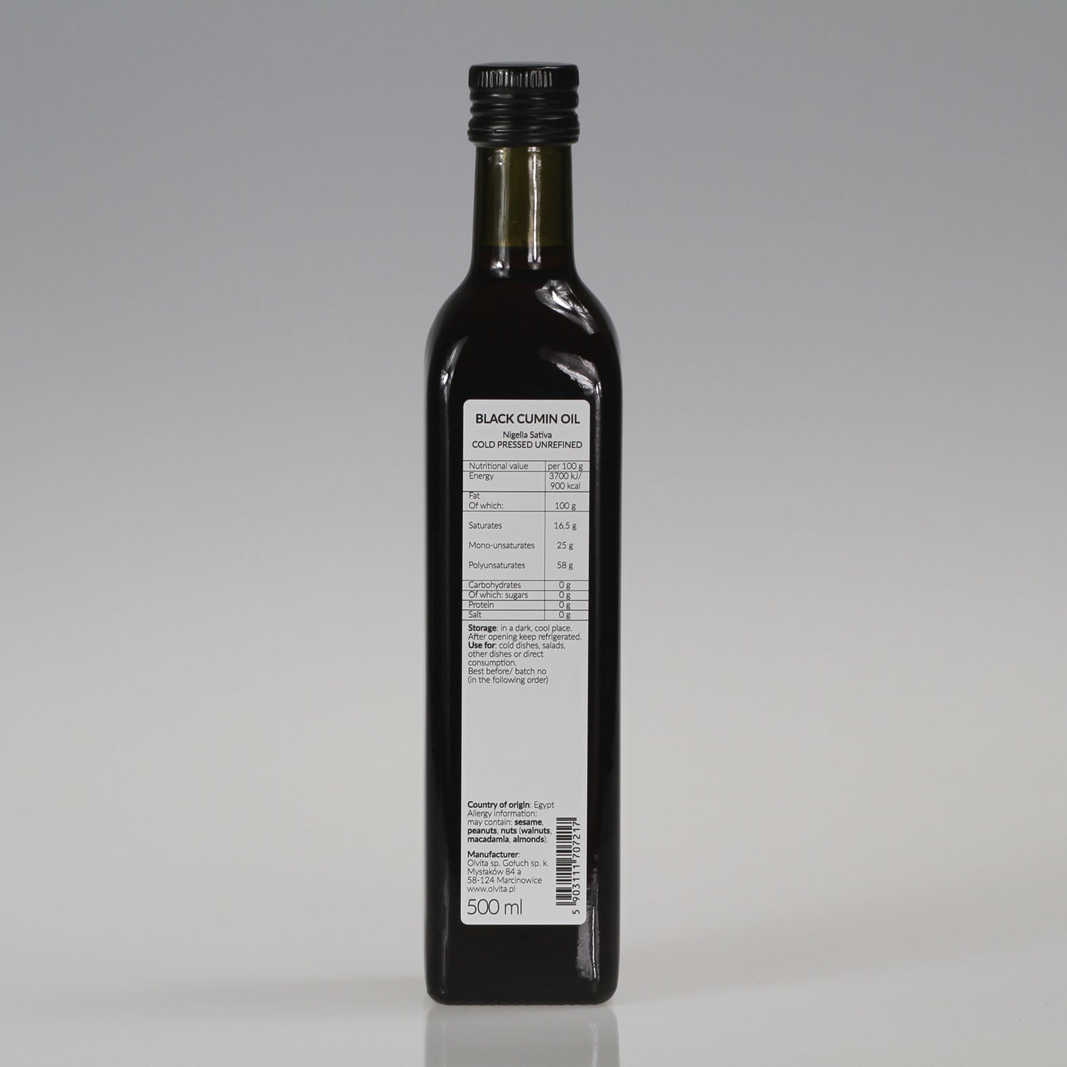 Black cumin / black seed oil (Nigella sativa), cold-pressed Ol’Vita