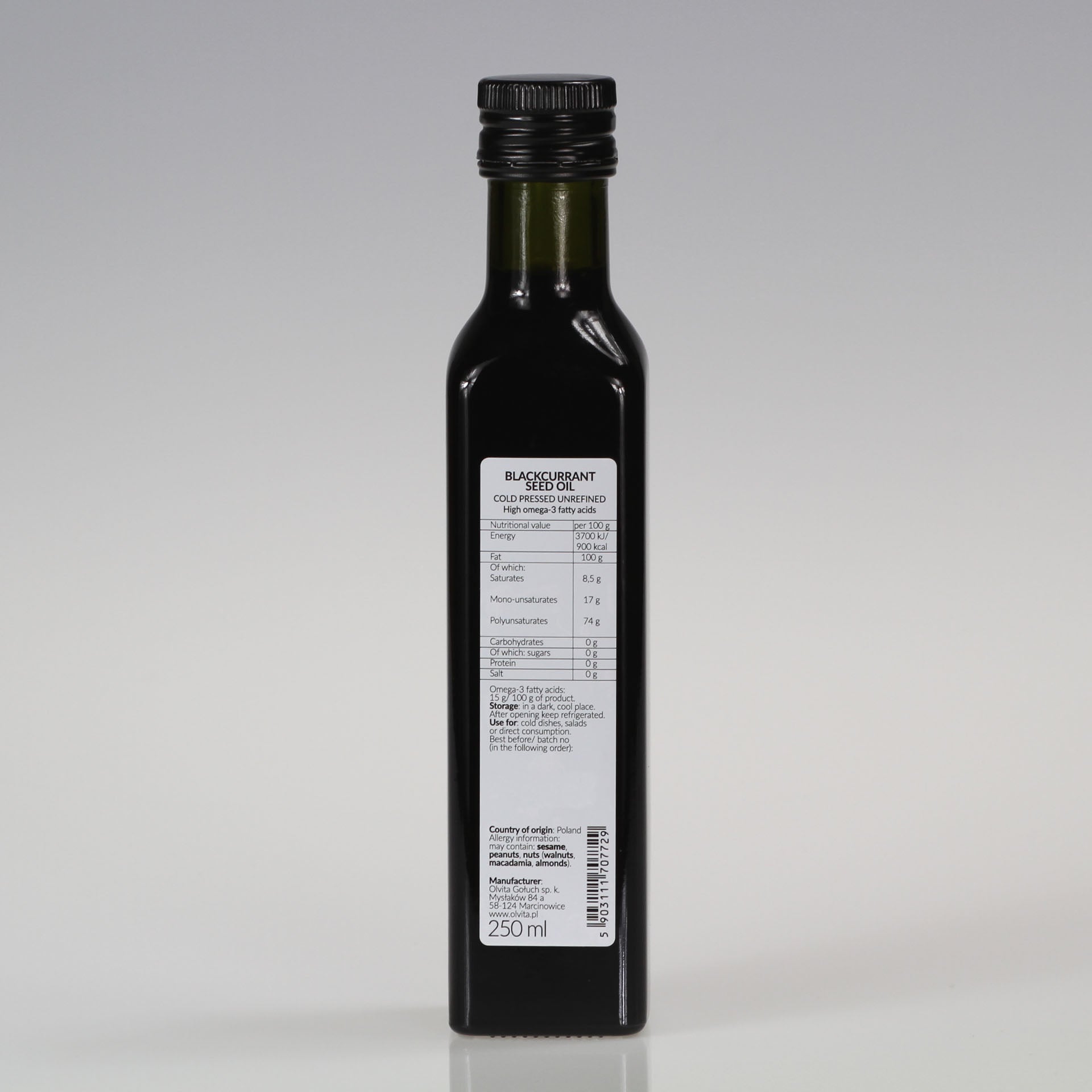 Blackcurrant seed oil, cold-pressed and crude Ol&