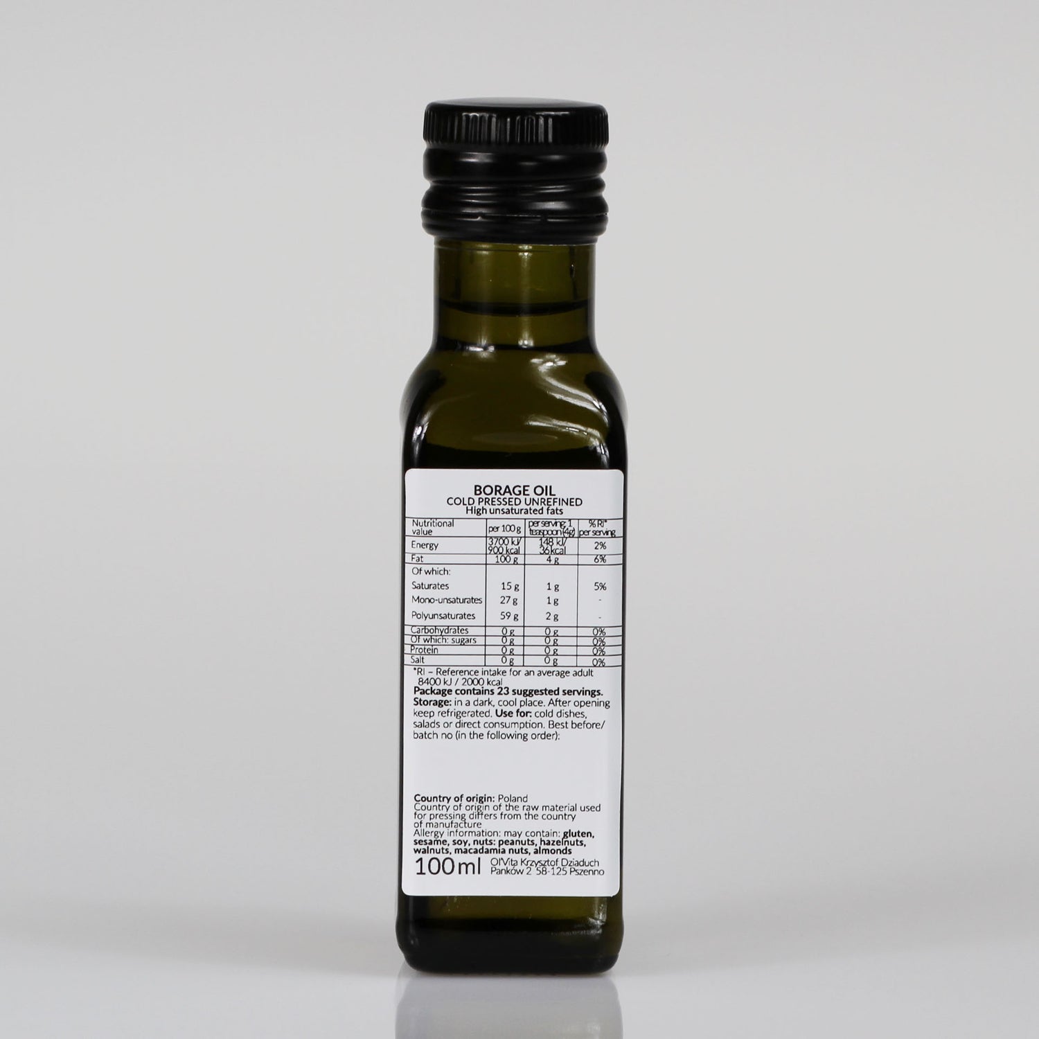 Borage seed oil - Unrefined, Cold Pressed, Ol&