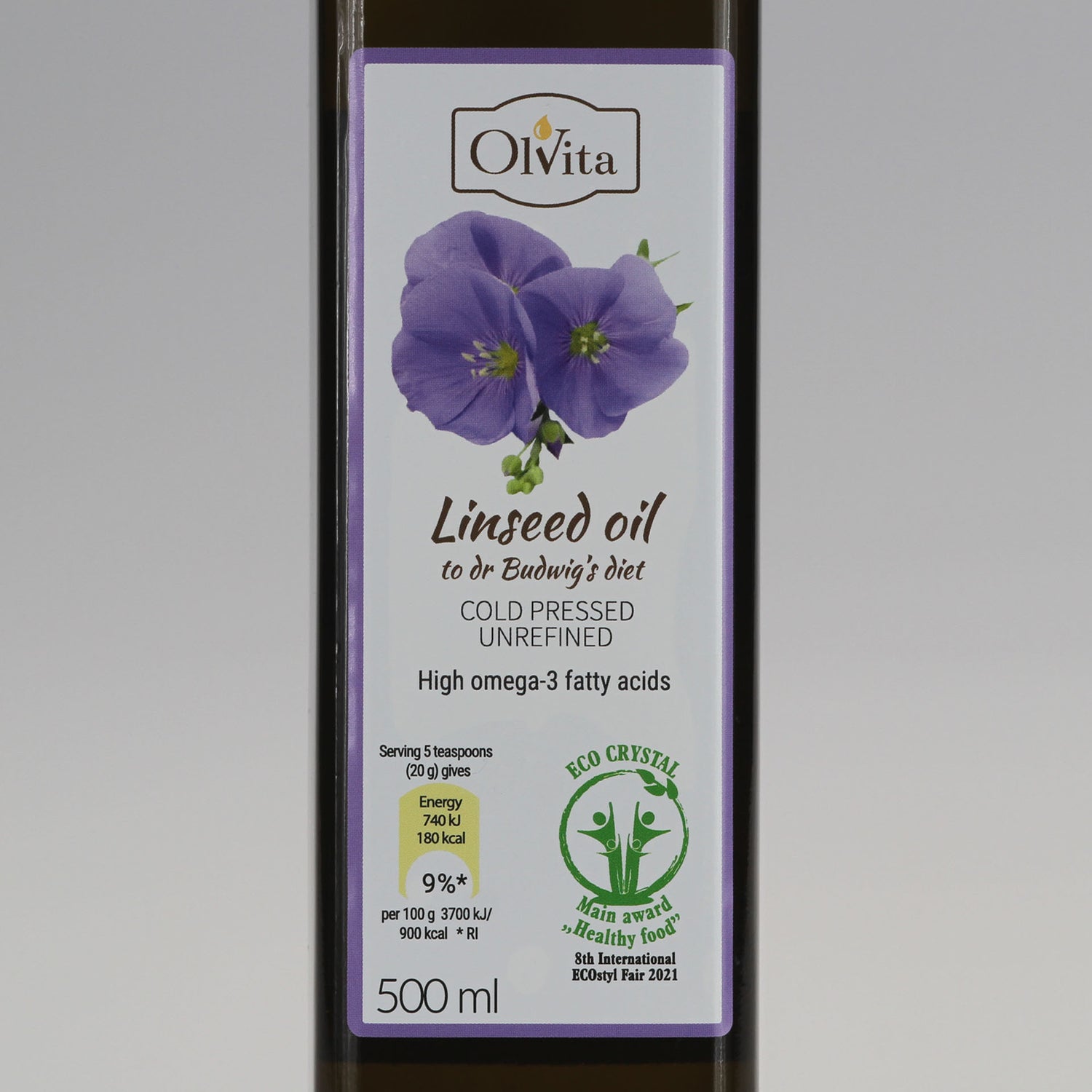 Linseed / Flaxseed oil for Dr Budwig diet, cold-pressed and crude Ol’Vita