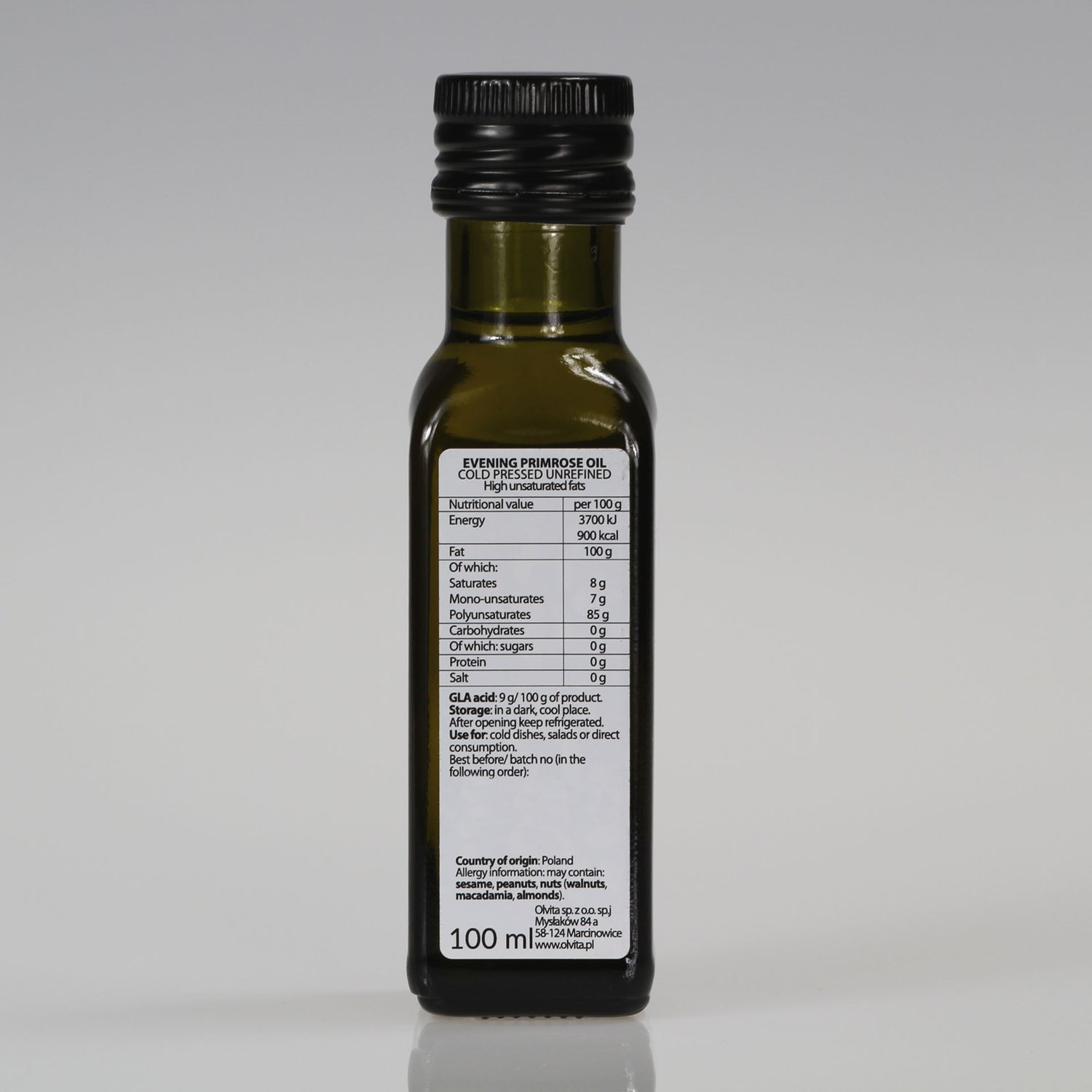 Evening Primrose Oil - cold pressed, unrefined Ol&