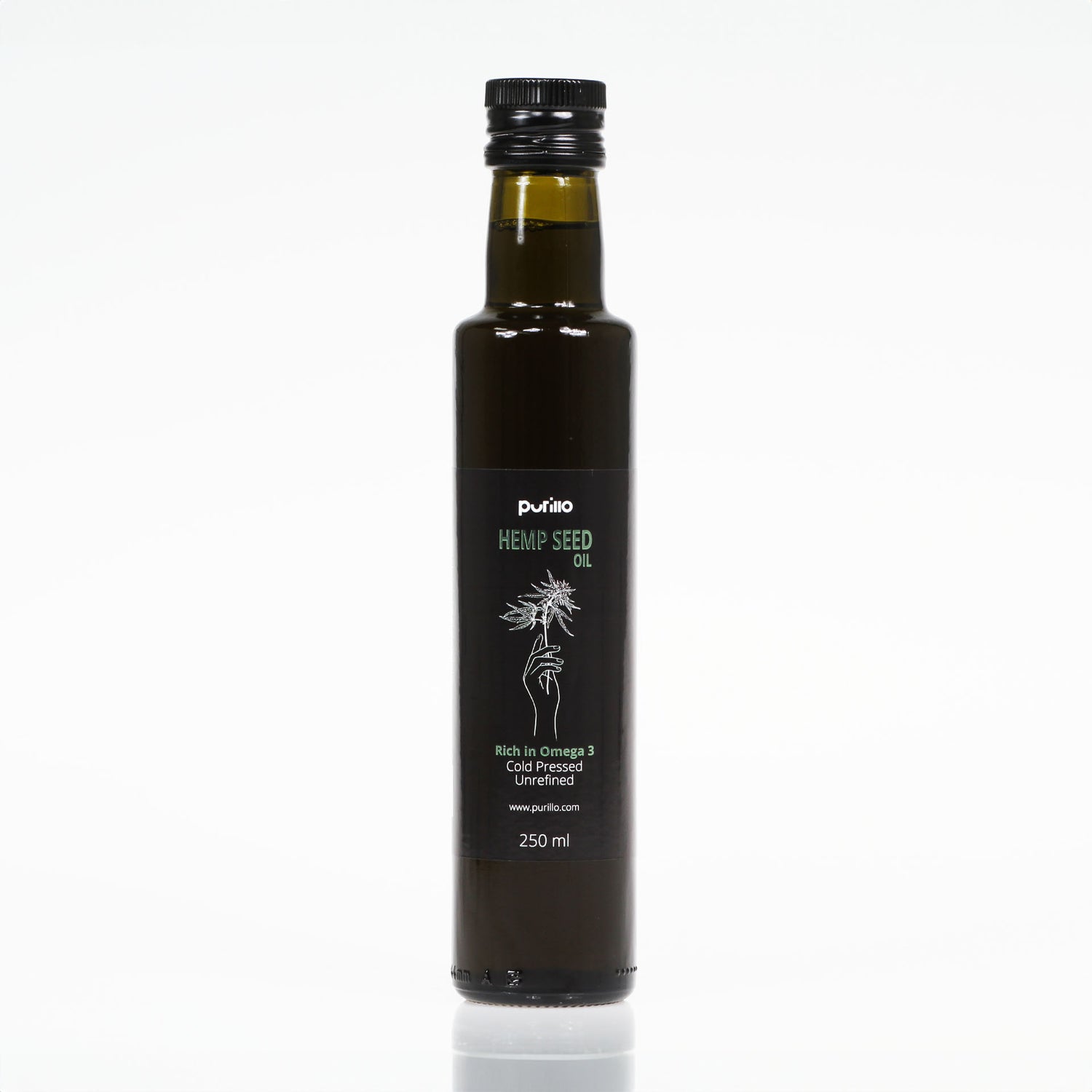 Hemp seed oil, cold-pressed, unrefined - Purillo
