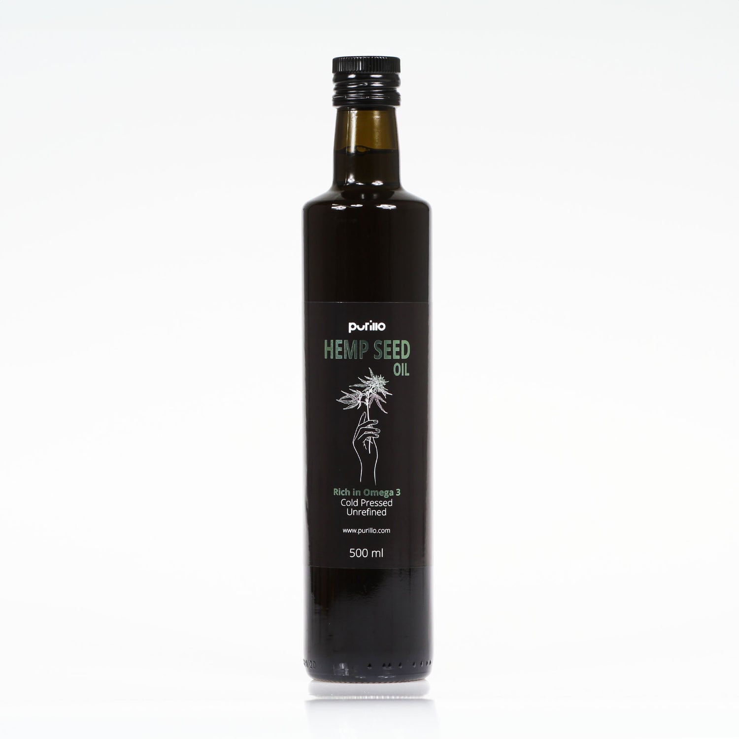 Hemp seed oil, cold-pressed, unrefined - Purillo