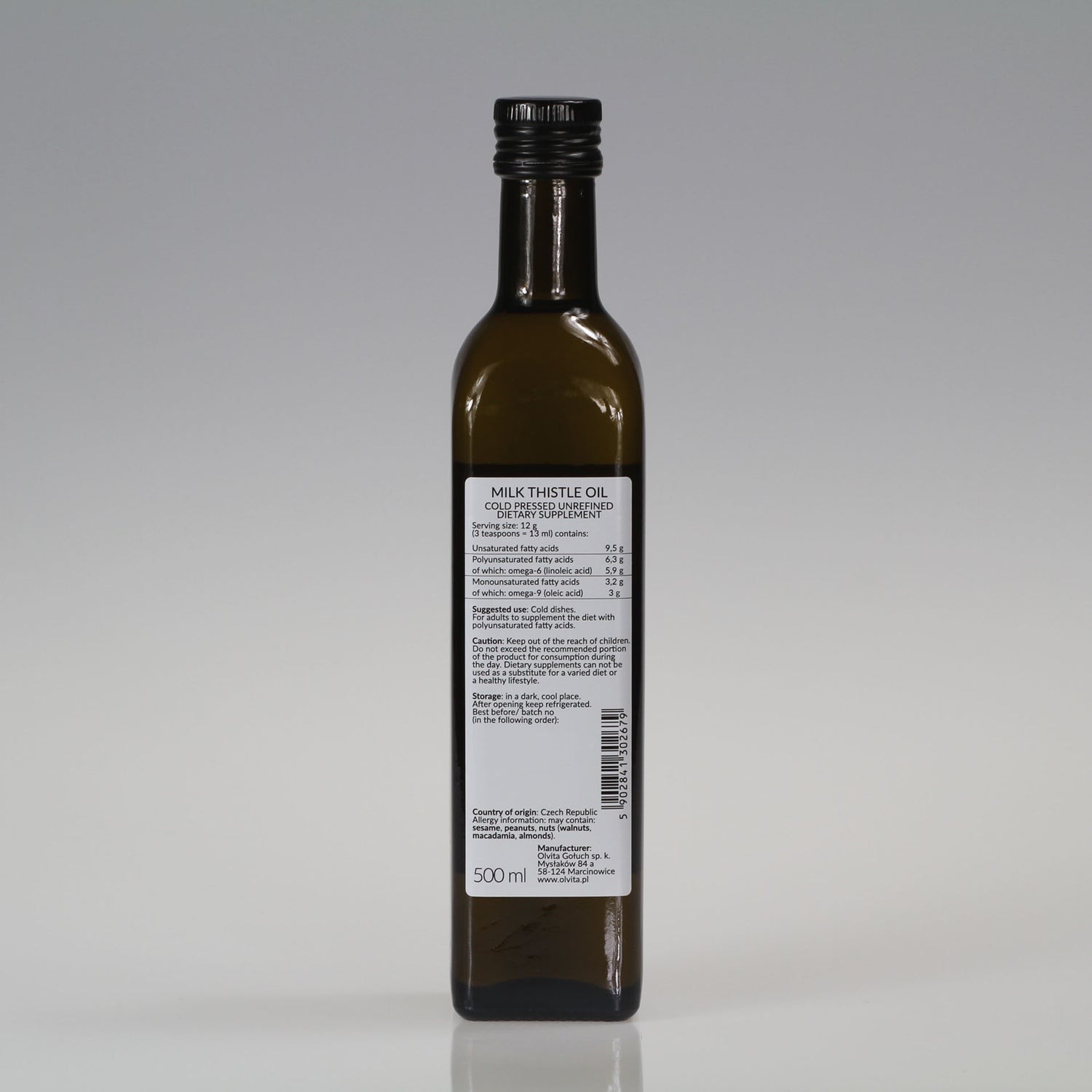 Milk thistle oil, cold-pressed and crude, Dietary Supplement, Ol’Vita