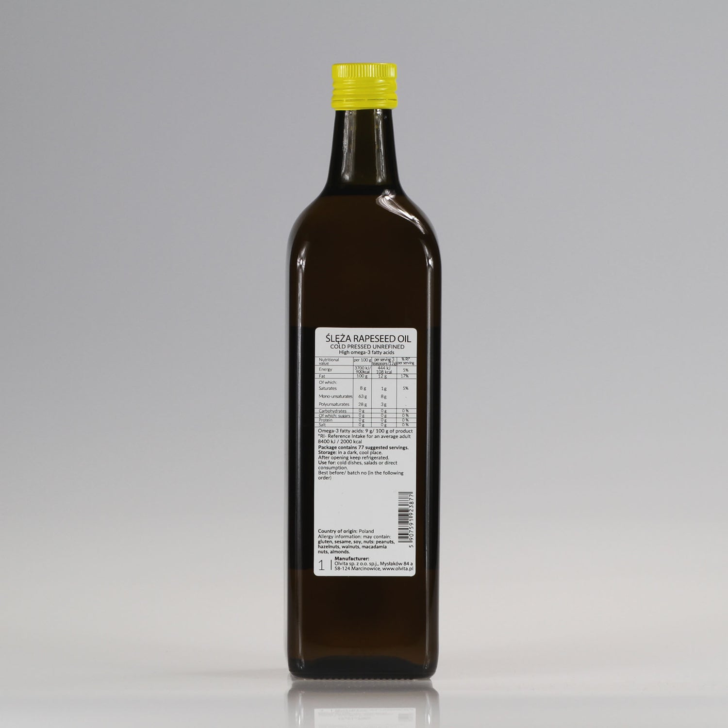Rapeseed oil, cold-pressed and crude Ol’Vita
