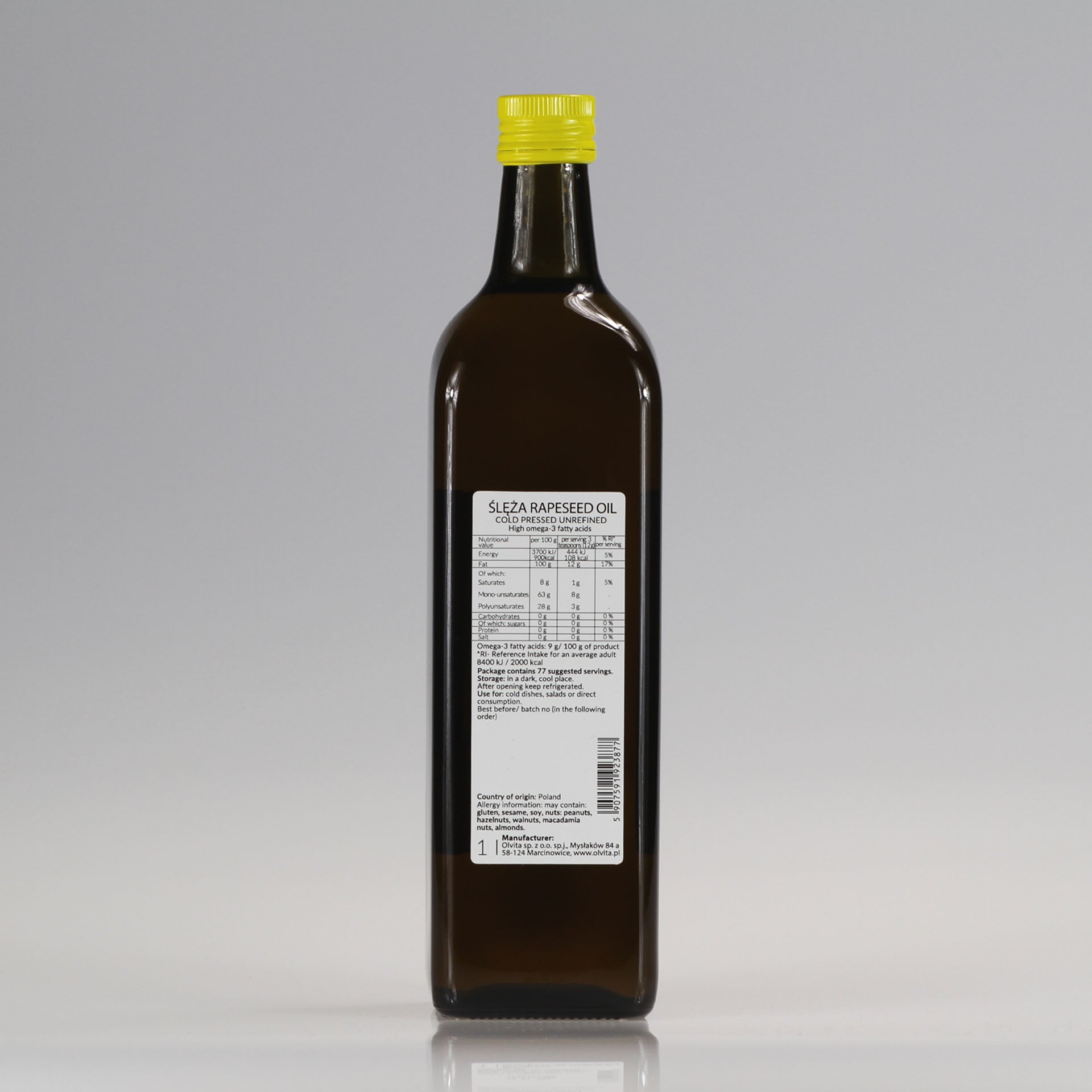 Rapeseed oil, cold-pressed and crude Ol’Vita