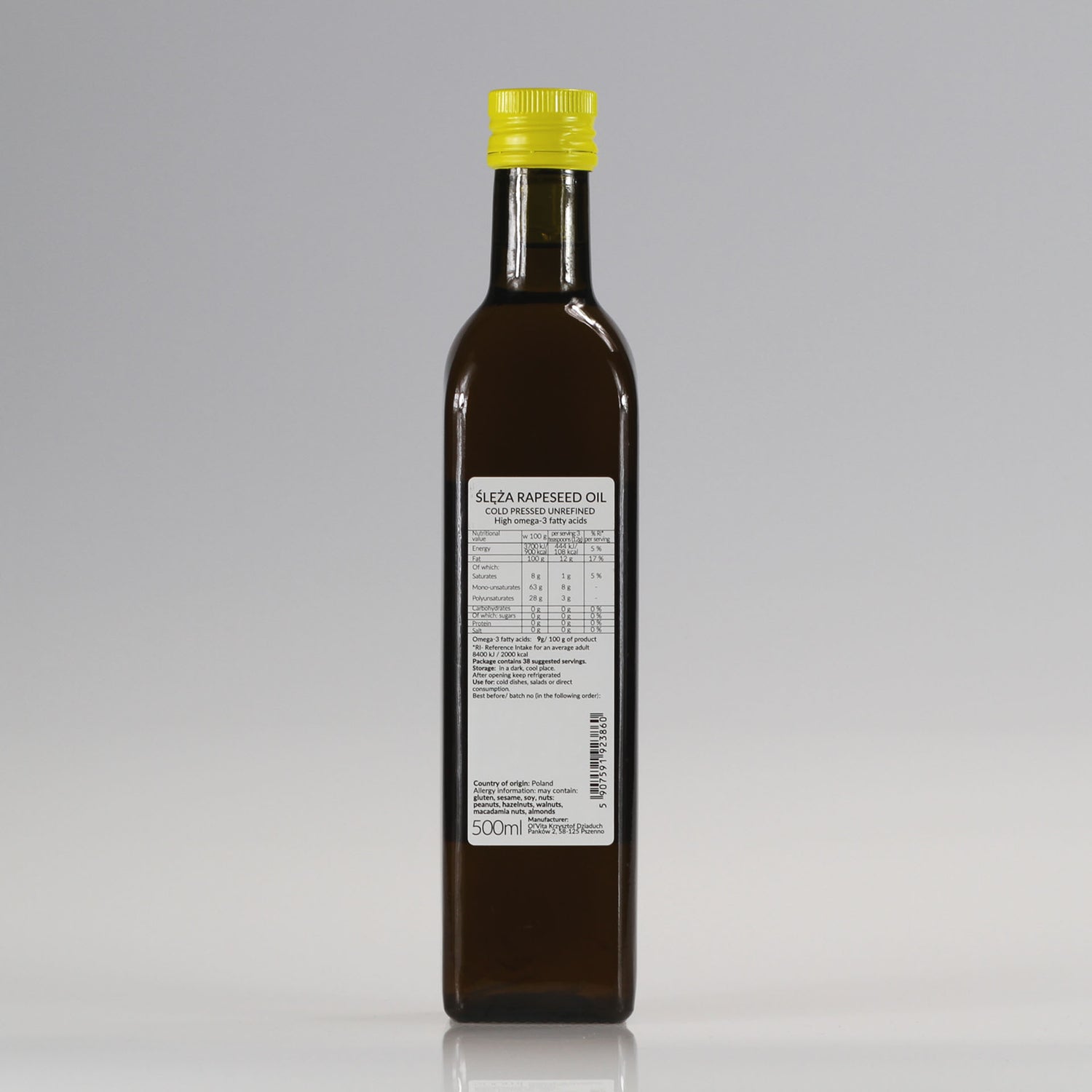 Rapeseed oil, cold-pressed and crude Ol’Vita