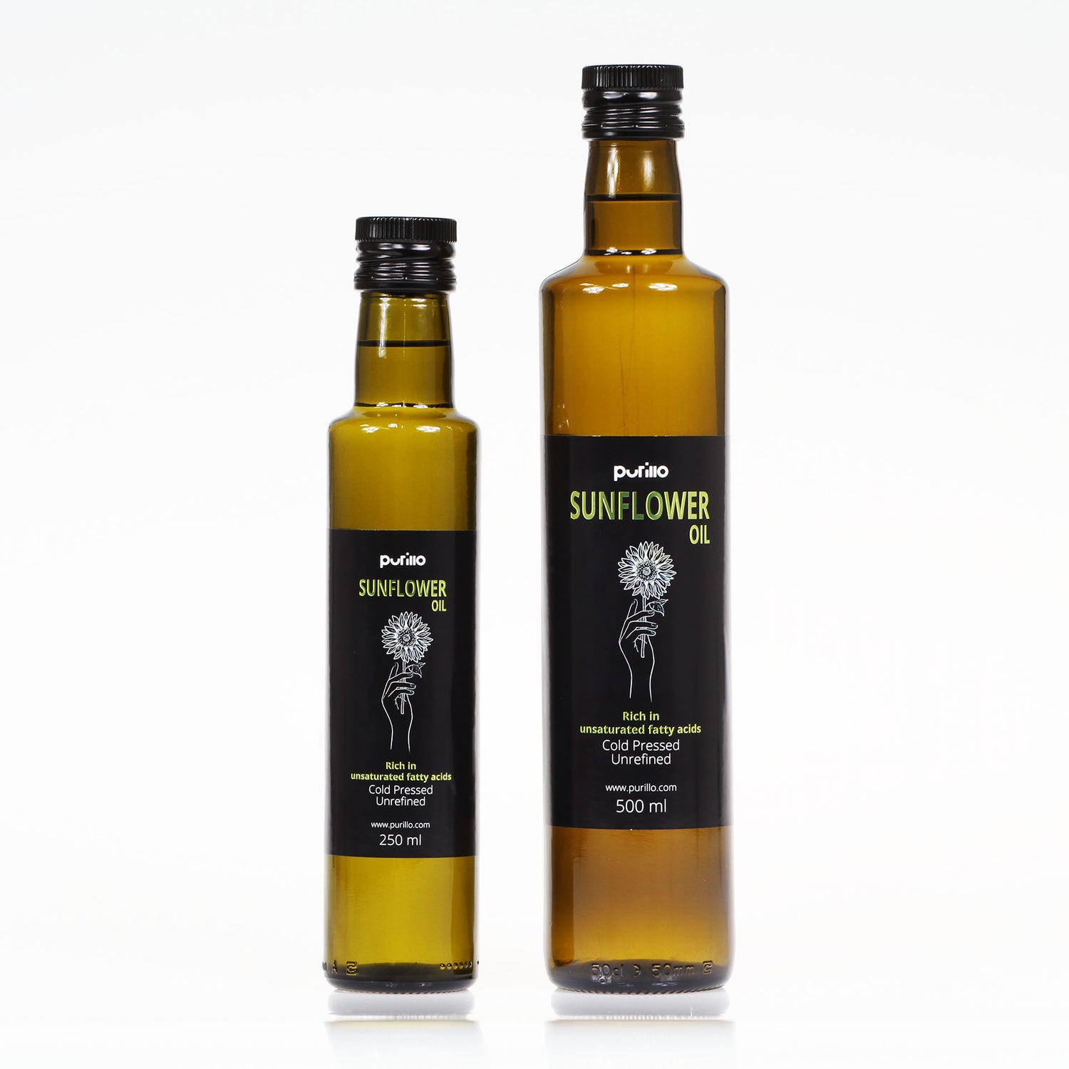 Sunflower oil, cold-pressed, unrefined - Purillo