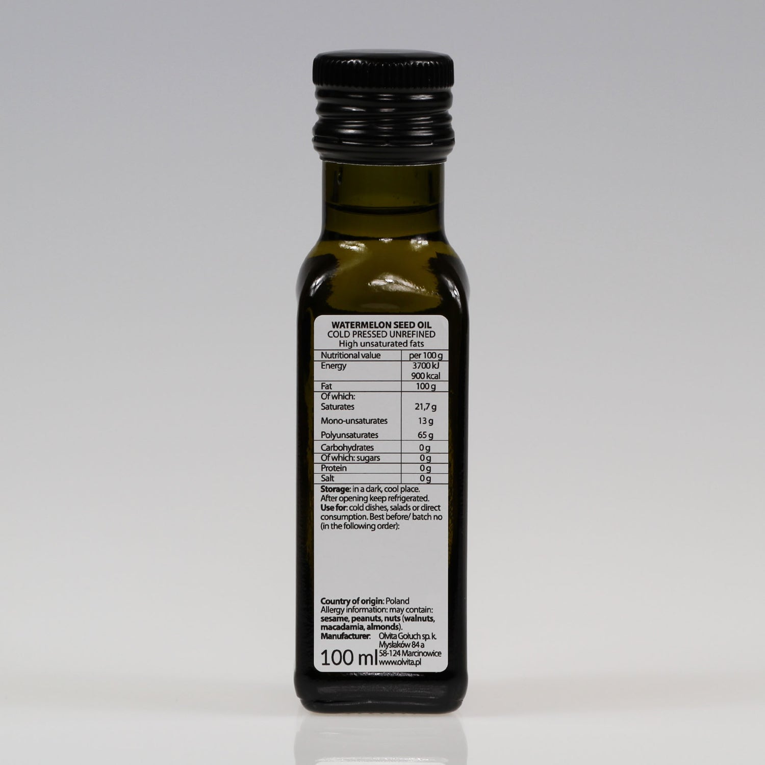 Watermelon seed oil, unrefined, cold-pressed, Ol&