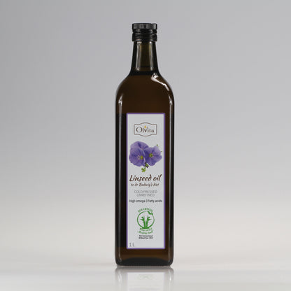 Linseed / Flaxseed oil for Dr Budwig diet, cold-pressed and crude Ol’Vita