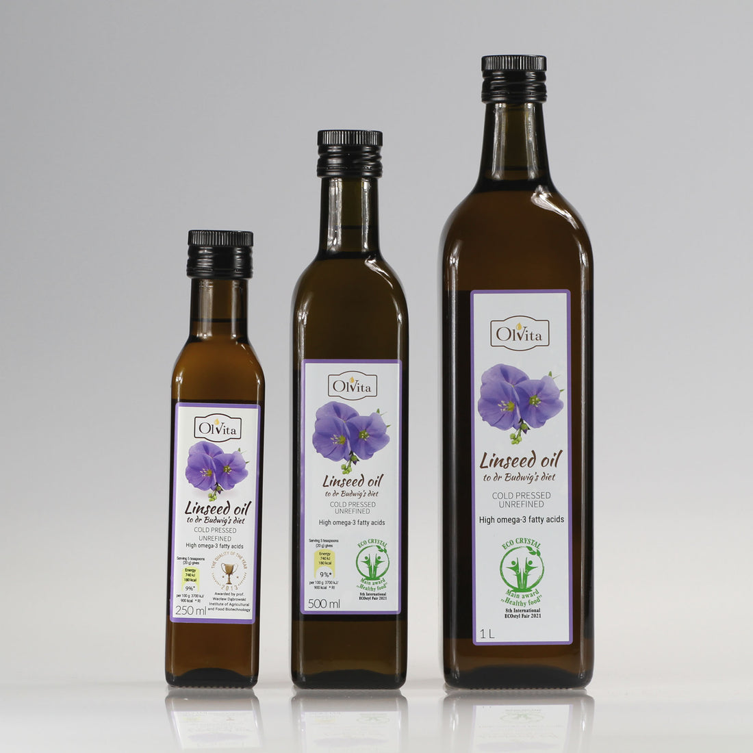 Linseed / Flaxseed oil for Dr Budwig diet, cold-pressed and crude Ol’Vita