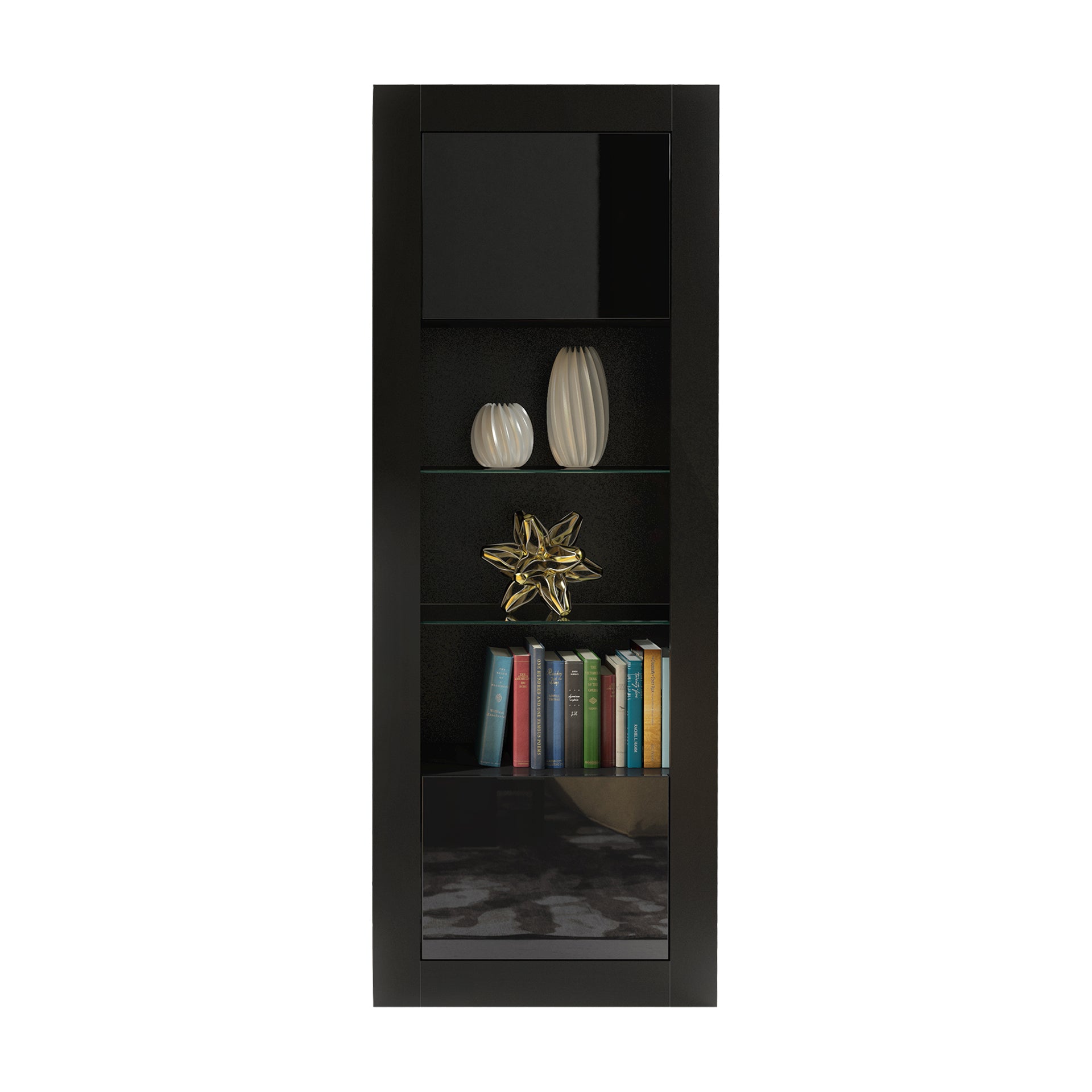 Display Cabinet – 170cm – High Gloss Doors – LED or Non-LED – Tall Modern Unit – LUNARO