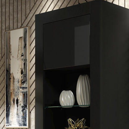 Display Cabinet – 170cm – High Gloss Doors – LED or Non-LED – Tall Modern Unit – LUNARO