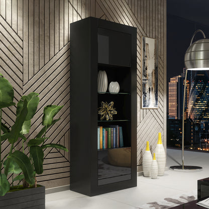 Display Cabinet – 170cm – High Gloss Doors – LED or Non-LED – Tall Modern Unit – LUNARO