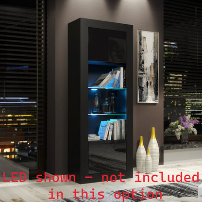 LUNARO Display Cabinet – 170cm – High Gloss Doors – LED or Non-LED – Tall Modern Unit