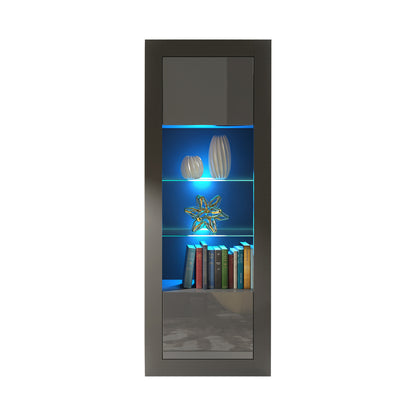 LUNARO Display Cabinet – 170cm – High Gloss Doors – LED or Non-LED – Tall Modern Unit