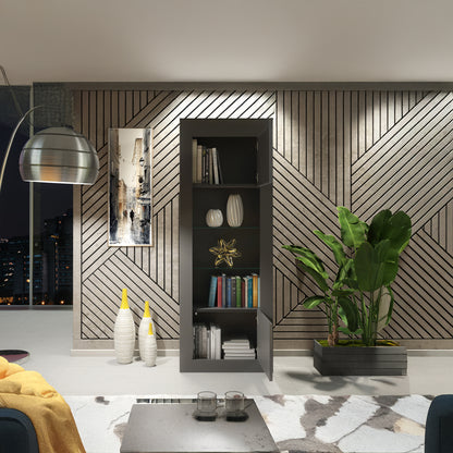 Display Cabinet – 170cm – High Gloss Doors – LED or Non-LED – Tall Modern Unit – LUNARO