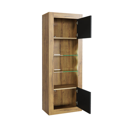 LUNARO Display Cabinet – 170cm – High Gloss Doors – LED or Non-LED – Tall Modern Unit