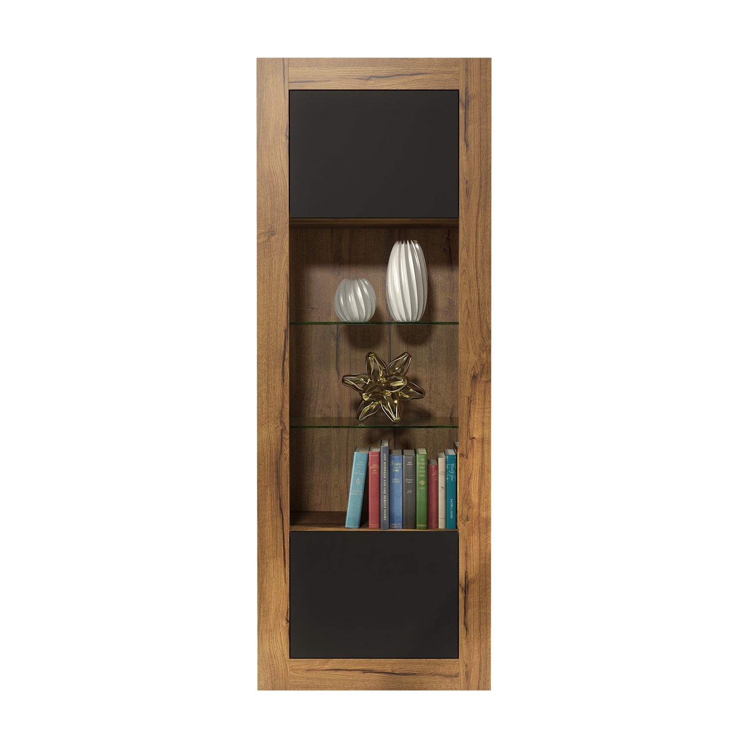 Display Cabinet – 170cm – High Gloss Doors – LED or Non-LED – Tall Modern Unit – LUNARO