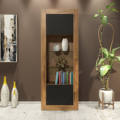 Display Cabinet – 170cm – High Gloss Doors – LED or Non-LED – Tall Modern Unit – LUNARO