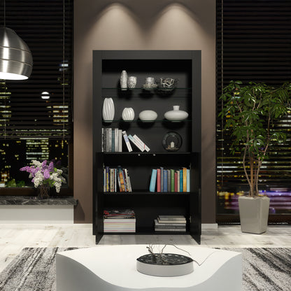 Display Cabinet – 170cm – High Gloss Doors – LED or Non-LED – Modern Showcase Sideboard – LUNARO