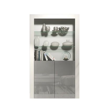 Display Cabinet – 170cm – High Gloss Doors – LED or Non-LED – Modern Showcase Sideboard – LUNARO