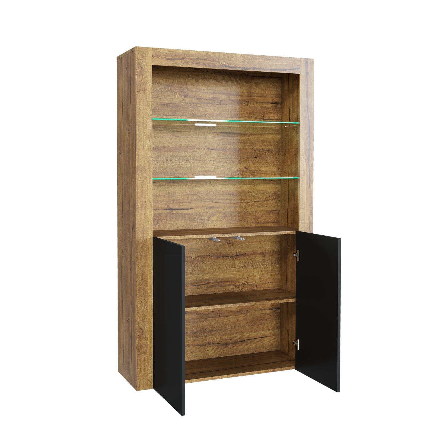 Display Cabinet – 170cm – High Gloss Doors – LED or Non-LED – Modern Showcase Sideboard – LUNARO