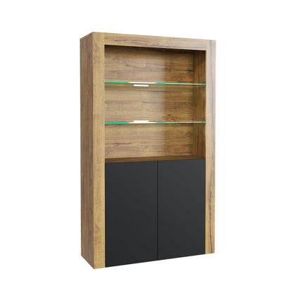 Display Cabinet – 170cm – High Gloss Doors – LED or Non-LED – Modern Showcase Sideboard – LUNARO