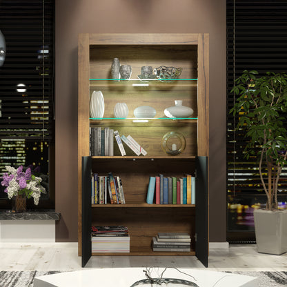 Display Cabinet – 170cm – High Gloss Doors – LED or Non-LED – Modern Showcase Sideboard – LUNARO
