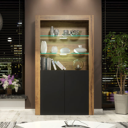 Display Cabinet – 170cm – High Gloss Doors – LED or Non-LED – Modern Showcase Sideboard – LUNARO