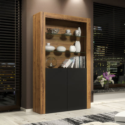 Display Cabinet – 170cm – High Gloss Doors – LED or Non-LED – Modern Showcase Sideboard – LUNARO