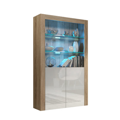 Display Cabinet – 170cm – High Gloss Doors – LED or Non-LED – Modern Showcase Sideboard – LUNARO