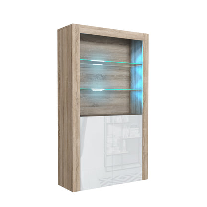 Display Cabinet – 170cm – High Gloss Doors – LED or Non-LED – Modern Showcase Sideboard – LUNARO