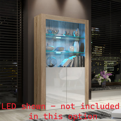 Display Cabinet – 170cm – High Gloss Doors – LED or Non-LED – Modern Showcase Sideboard – LUNARO