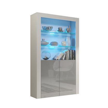 Display Cabinet – 170cm – High Gloss Doors – LED or Non-LED – Modern Showcase Sideboard – LUNARO