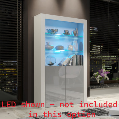 Display Cabinet – 170cm – High Gloss Doors – LED or Non-LED – Modern Showcase Sideboard – LUNARO