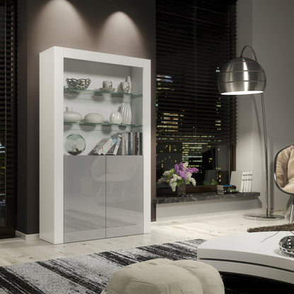 Display Cabinet – 170cm – High Gloss Doors – LED or Non-LED – Modern Showcase Sideboard – LUNARO