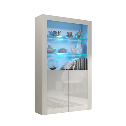 Display Cabinet – 170cm – High Gloss Doors – LED or Non-LED – Modern Showcase Sideboard – LUNARO