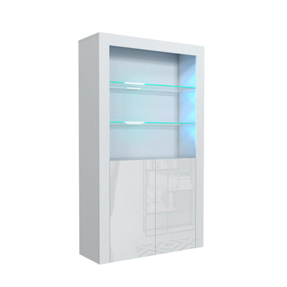 Display Cabinet – 170cm – High Gloss Doors – LED or Non-LED – Modern Showcase Sideboard – LUNARO