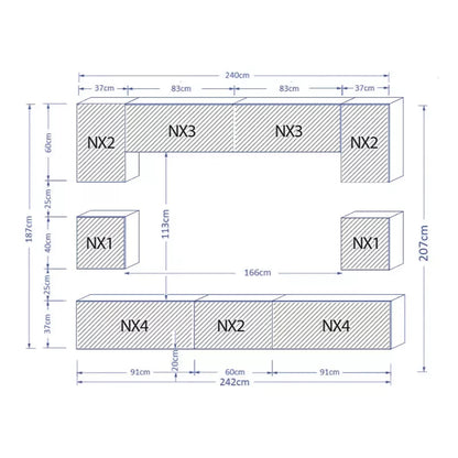 Wall Unit – High Gloss Doors – Free LED Lighting – Floating TV Cabinet Set – NOVA
