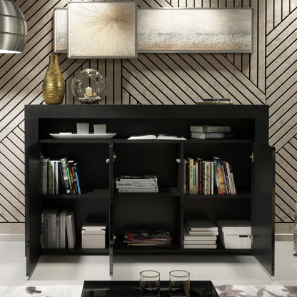 Sideboard Cabinet – 155cm – High Gloss Doors – LED or Non-LED – Modern Storage Unit – LUNARO