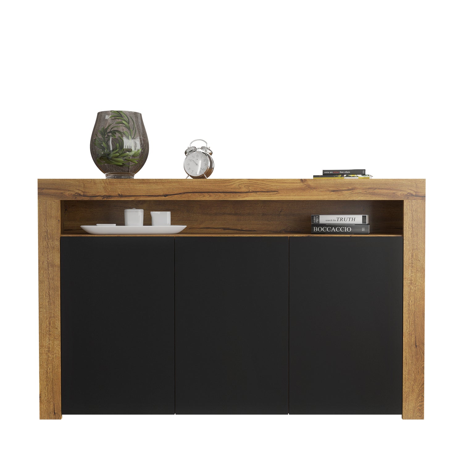 Sideboard Cabinet – 155cm – High Gloss Doors – LED or Non-LED – Modern Storage Unit – LUNARO