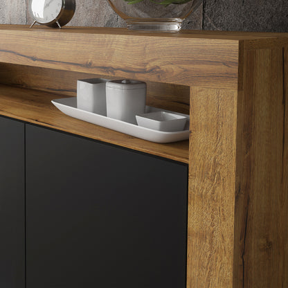 Sideboard Cabinet – 155cm – High Gloss Doors – LED or Non-LED – Modern Storage Unit – LUNARO