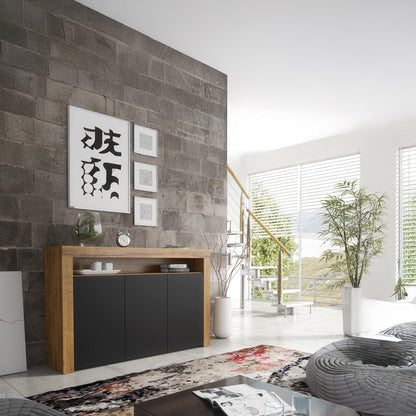 Sideboard Cabinet – 155cm – High Gloss Doors – LED or Non-LED – Modern Storage Unit – LUNARO