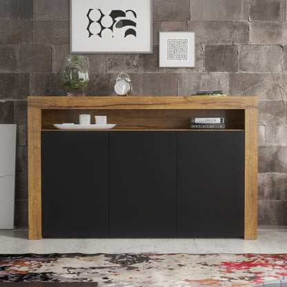 Sideboard Cabinet – 155cm – High Gloss Doors – LED or Non-LED – Modern Storage Unit – LUNARO