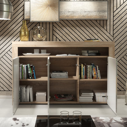 Sideboard Cabinet – 155cm – High Gloss Doors – LED or Non-LED – Modern Storage Unit – LUNARO