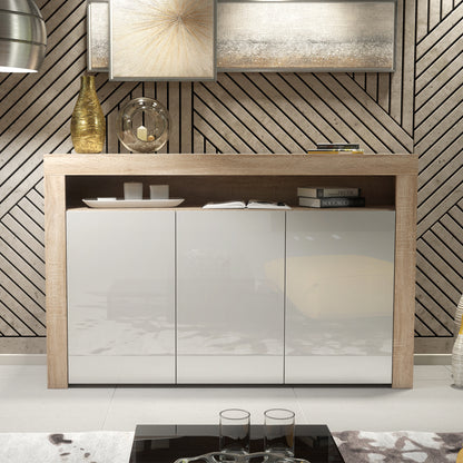 Sideboard Cabinet – 155cm – High Gloss Doors – LED or Non-LED – Modern Storage Unit – LUNARO